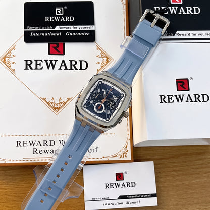 Reward VIP Skeleton – Premium Square Design Watch With Soft Silicone Strap | 🎁 Looking for a Stylish Gift?